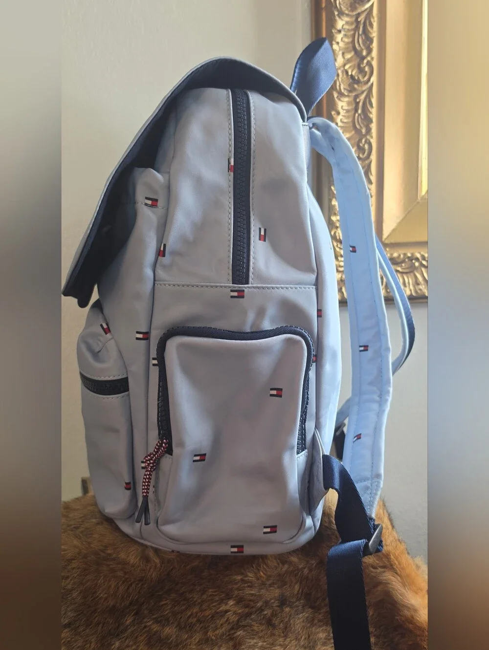 Tommy Hilfiger Light Blue Logo Backpack - Men's Bag
